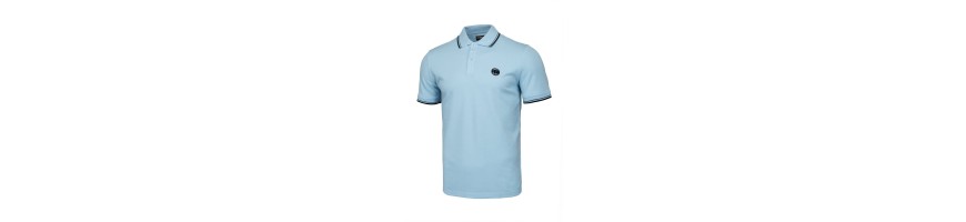 Polo Pitbull Stripes light blue