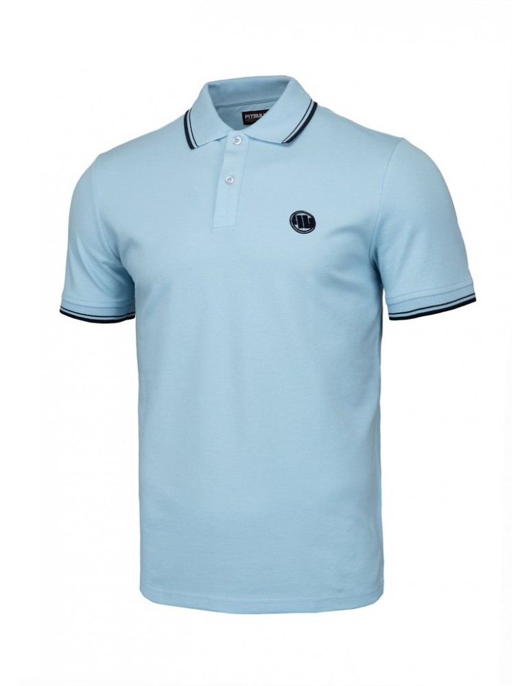Polo Pitbull Stripes light blue