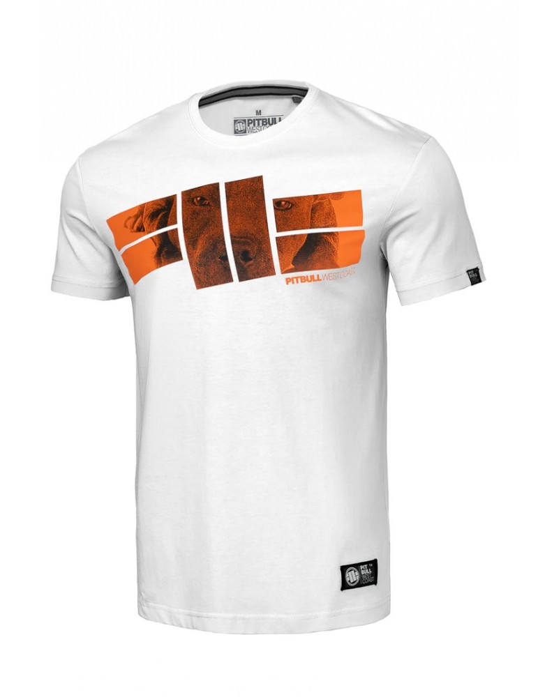 T-shirt Pitbull West Coast Orange Logo biała