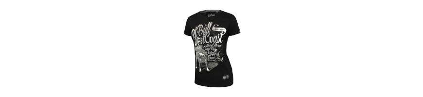 T-shirt Pitbull damski Doggy czarny