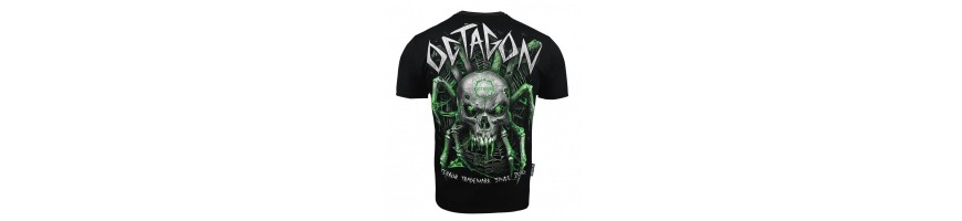 T-shirt Octagon Spiderskull czarny