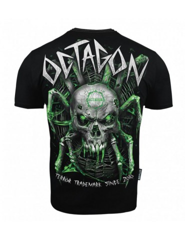 T-shirt Octagon Spiderskull czarny