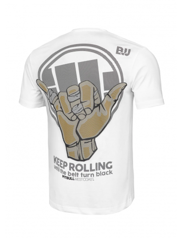 T-shirt Pitbull West Coast Keep Rolling biała