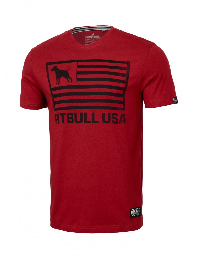 T-shirt Pitbull West Coast USA 170 czerwona