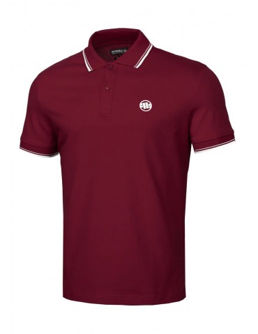 Polo Pitbull West Coast Pique Stripes burgund