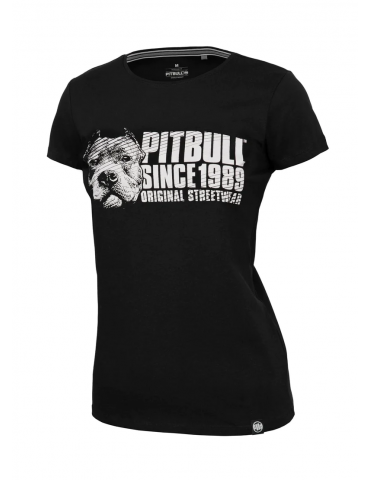 T-shirt Pitbull West Coast Blood dog czarna damska