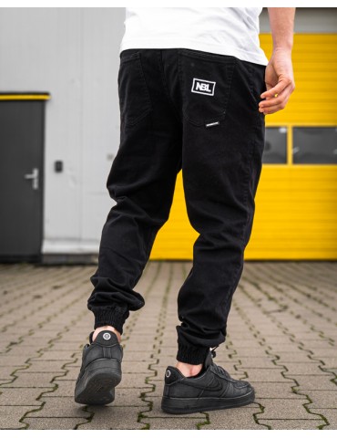 Joggery NBL materiałowe czarne