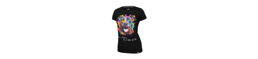 T-shirt Pitbull West Coast Watercolor black, tshirt damski pitbull