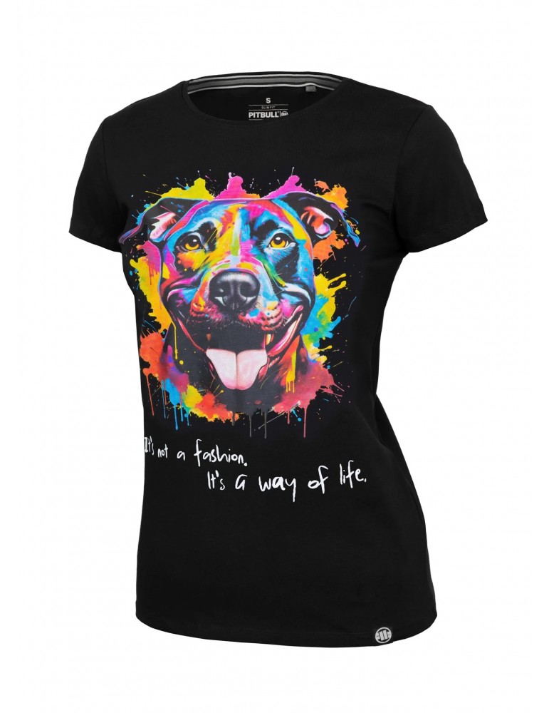 T-shirt Pitbull West Coast Watercolor black, tshirt damski pitbull