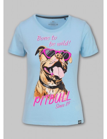 T-shirt Pitbull Sunglasses Dog light blue
