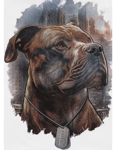 T-shirt Pitbull Hero white