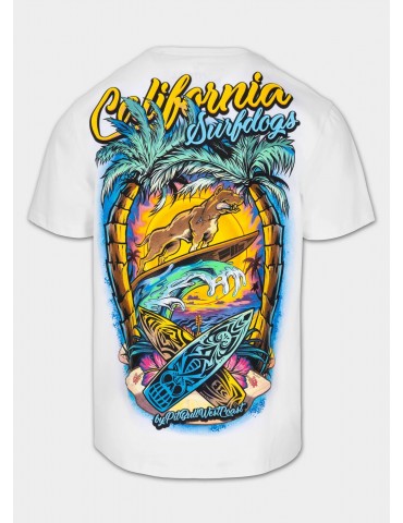 T-shirt Pitbull Surfdog white
