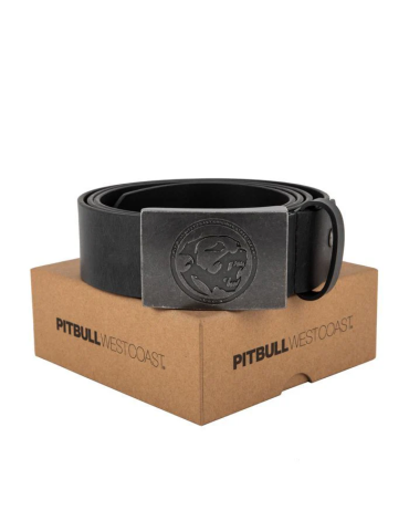 Pasek skórzany Pitbull West Coast Bones czarny
