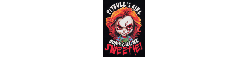 T-shirt Pitbull Sweetie-Chu WMN czarna