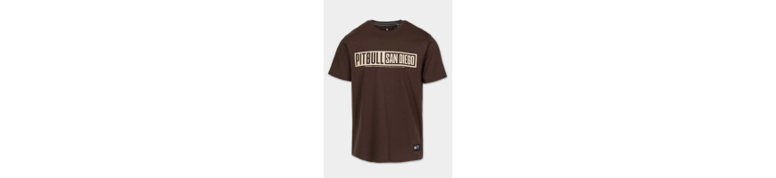 T-shirt Pitbull West coast Nine Dog ciemna czekolada