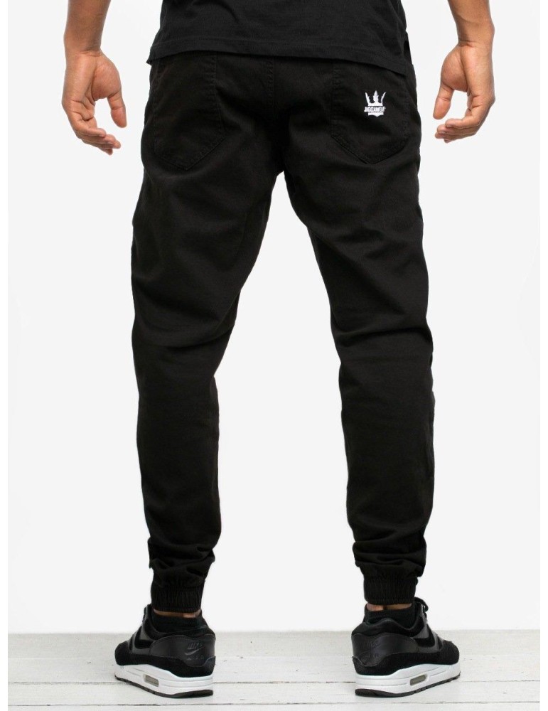 Joggery Jigga Wear Crown Stitch materiałowe czarne