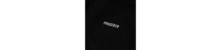 Joggery Chada Proceder Haft czarny jeans