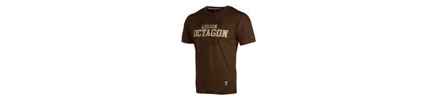 T-shirt Octagon Grunge brązowy