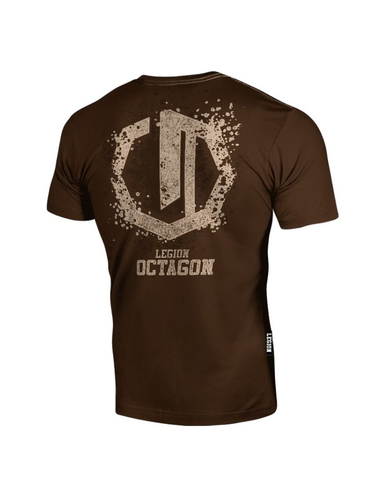 T-shirt Octagon Grunge brązowy