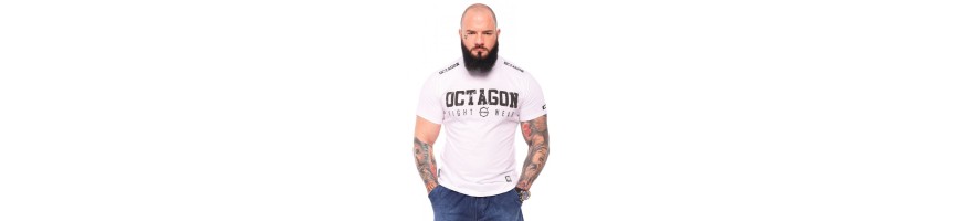 T-shirt  Octagon Fight Wear męski biały