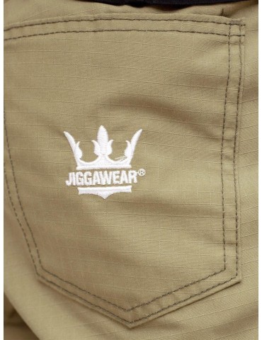 Joggery Jigga Wear Bojówki Ze Ściągaczem Jasne Beżowe Crown Ripstop Cargo