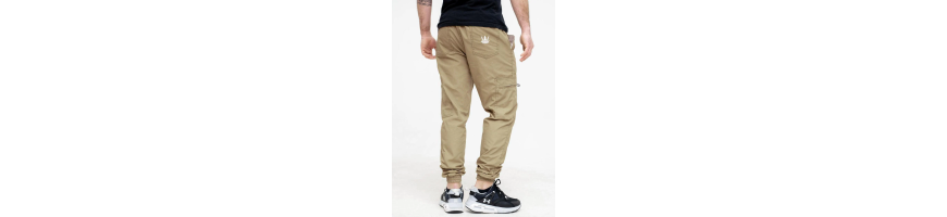 Joggery Jigga Wear Bojówki Ze Ściągaczem Jasne Beżowe Crown Ripstop Cargo