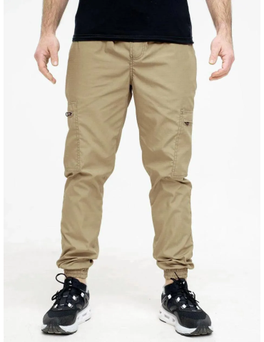 Joggery Jigga Wear Bojówki Ze Ściągaczem Jasne Beżowe Crown Ripstop Cargo