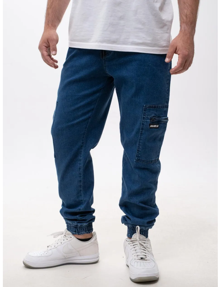 Joggery Jigga Wear Bojówki Stripe Zip Cargo jeans