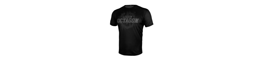 T-shirt Octagon Grunge sportowy czarny