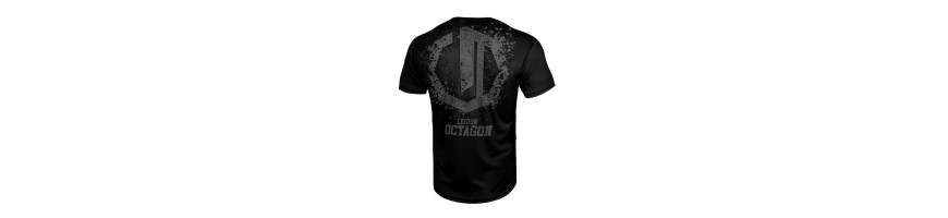 T-shirt Octagon Grunge sportowy czarny