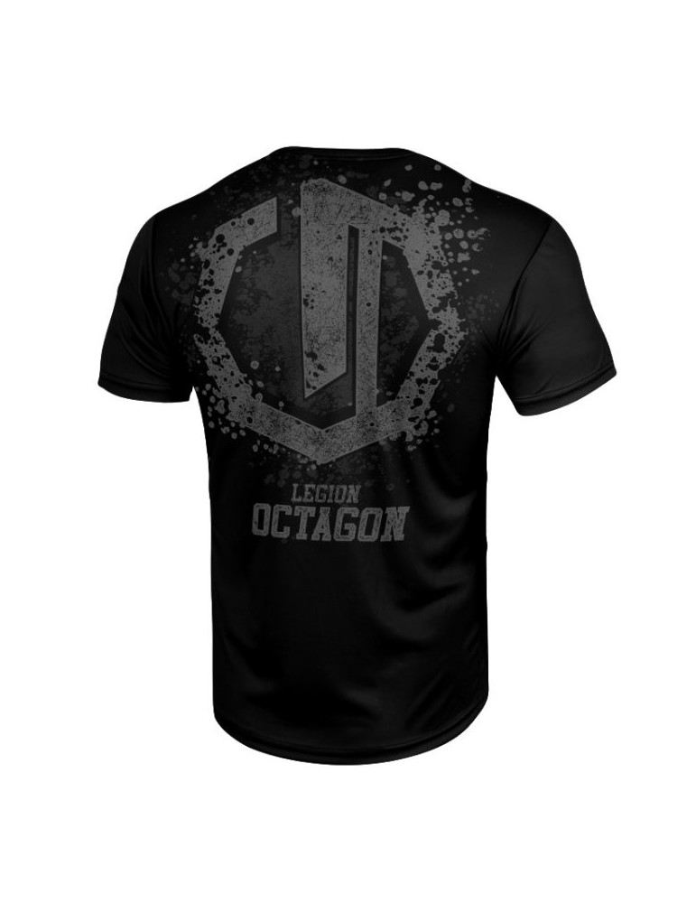 T-shirt Octagon Grunge sportowy czarny