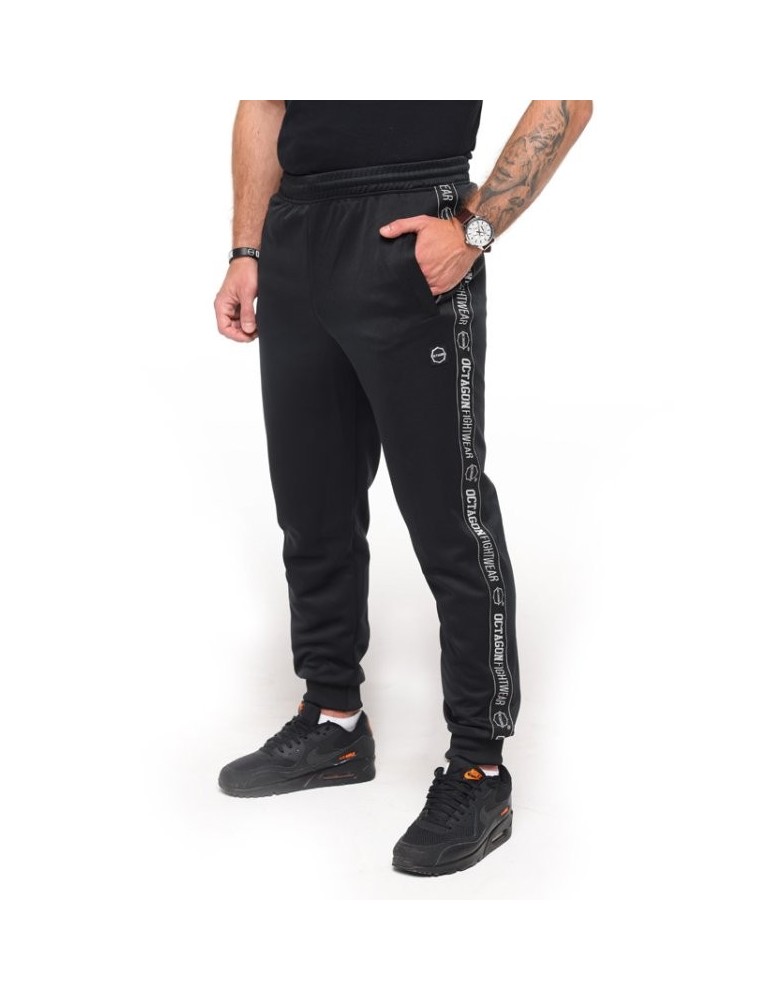 Spodnie dresowe Octagon UTAH Stripe czarne