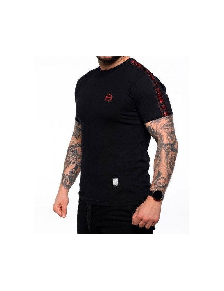 T-shirt Octagon Stripe czarno/czerwony