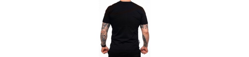 T-shirt Octagon Stripe czarno/czerwony
