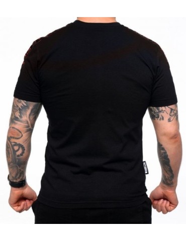 T-shirt Octagon Stripe czarno/czerwony