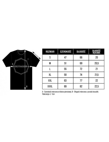 T-shirt Octagon Stripe czarno/czerwony