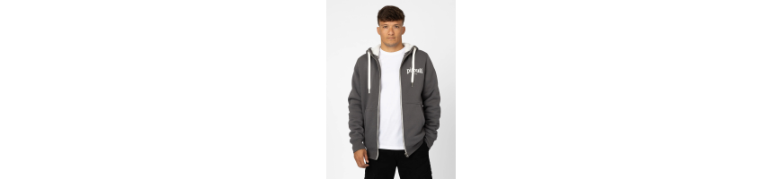 Bluza Pitbull West Coast Ruffin Ring rozpinana szara