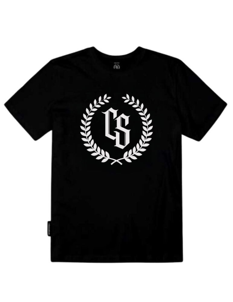 T-shirt Ciemna Strefa czarny/biały laur