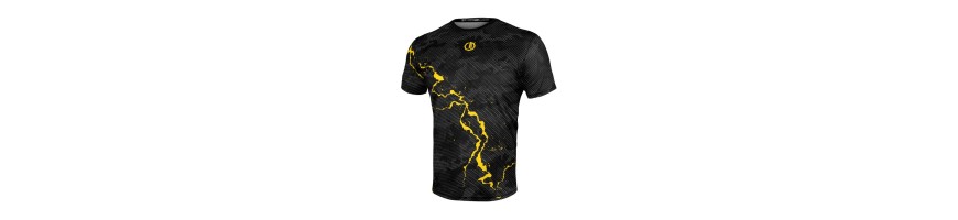 T-shirt Octagon sportowy Marble Camo zółty