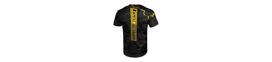 T-shirt Octagon sportowy Marble Camo zółty