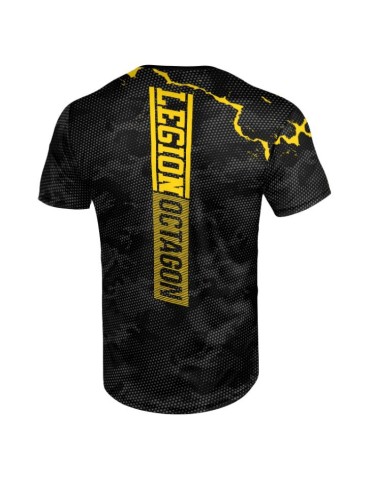 T-shirt Octagon sportowy Marble Camo zółty